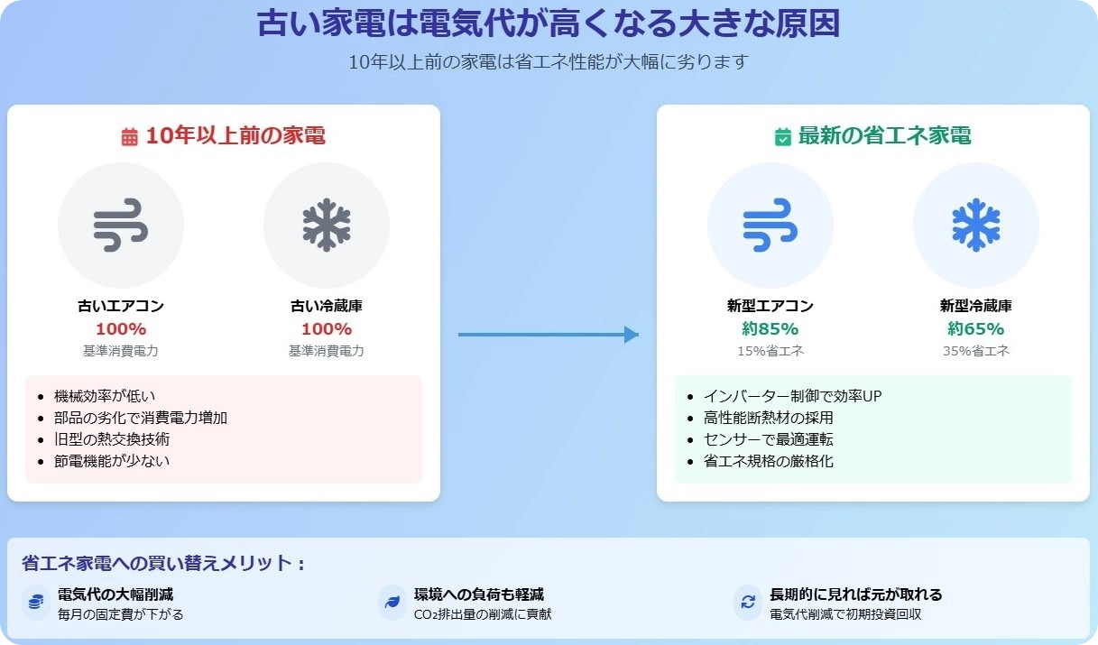 古い家電は電気代がかかる