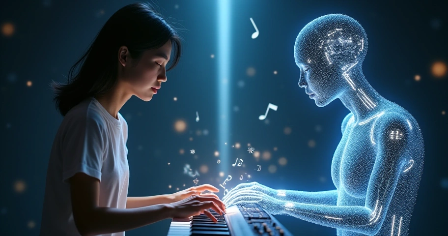 AI作曲は人間の感性を超えられる?イメージ画像
