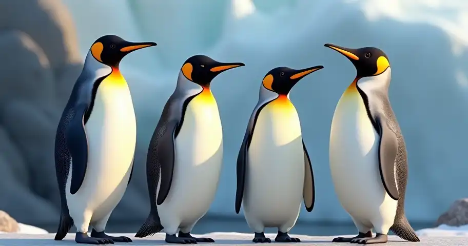 ペンギンの個性豊かなおしゃれ