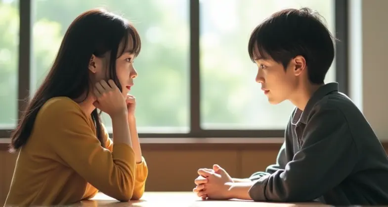 男女それぞれが「話しながら自分を“うち”と呼ぶ」瞬間の雰囲気