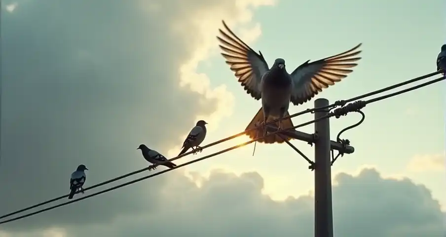 鳥も感電する!