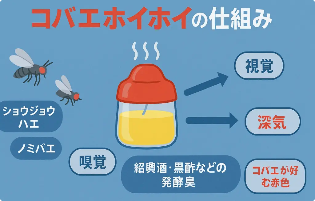コバエホイホイの仕組みについての図解