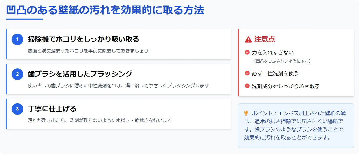 凹凸のある壁紙の掃除
