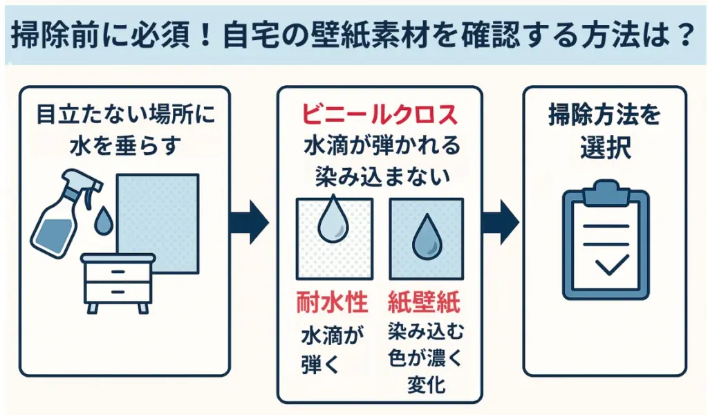 自宅の壁紙素材を確認する方法の図解