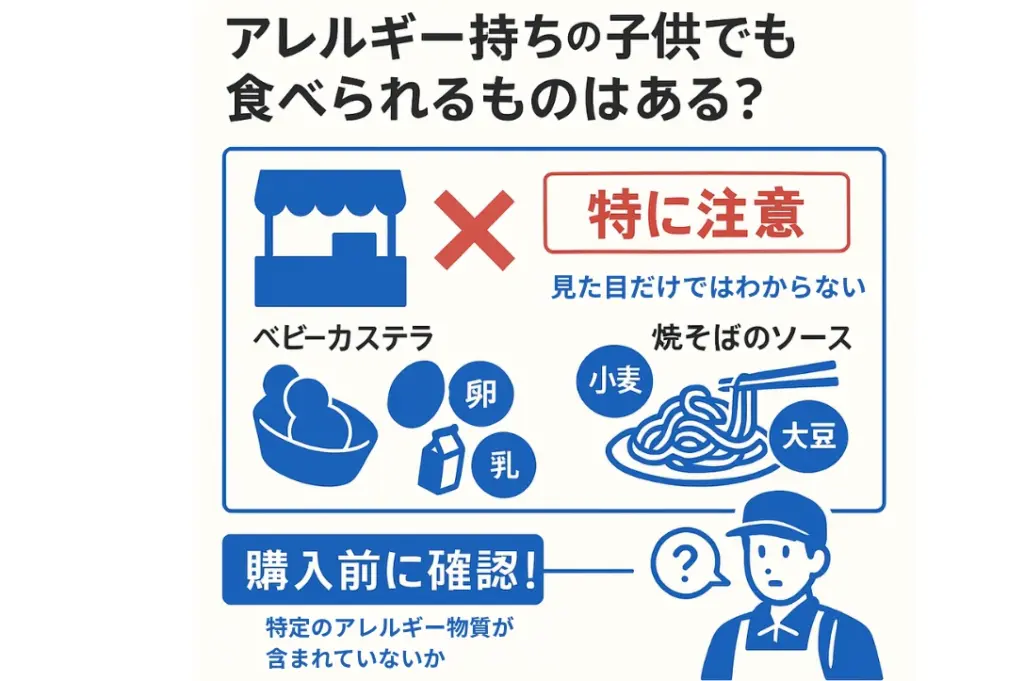 アレルギーに注意する図解