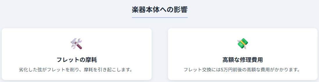 楽器本体への影響