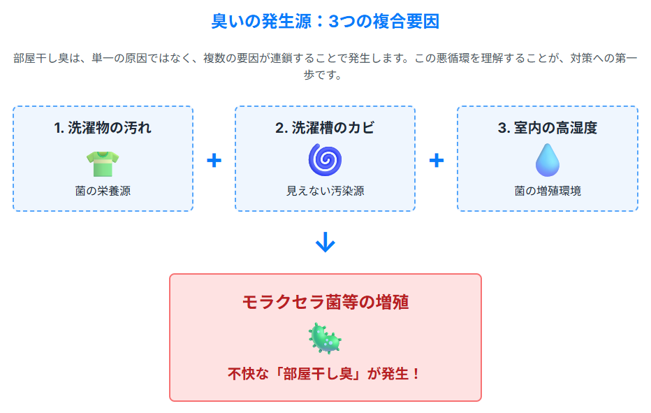 臭いの発生源：3つの複合要因