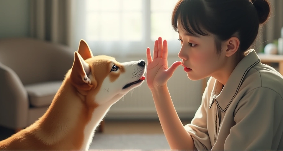 犬をしつけているときのイメージ