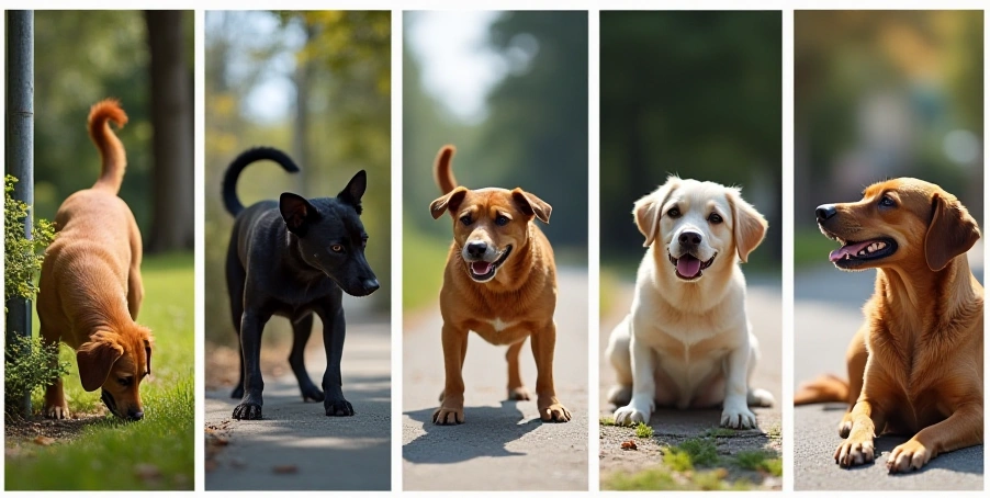 犬が散歩中に立ち止まる5つの例を画像でイメージ