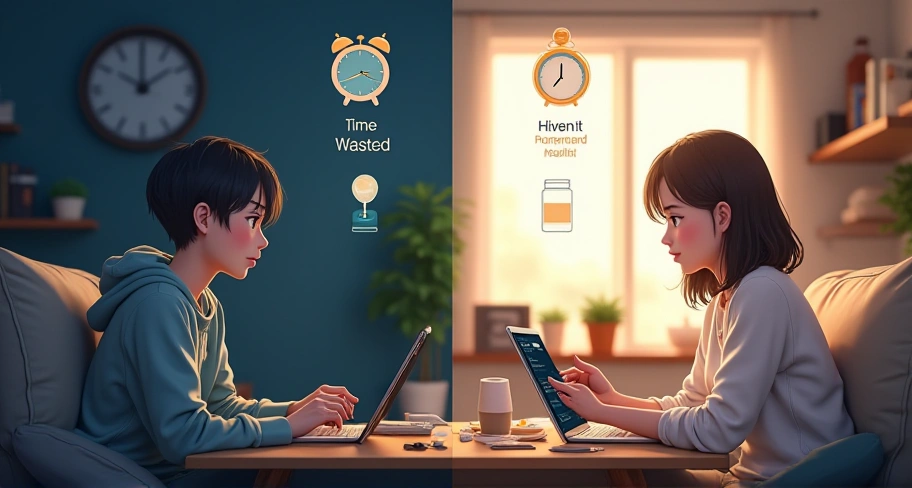 タイパの違いを表現したイメージ