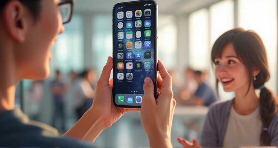 スマホの画面を見ているイメージ