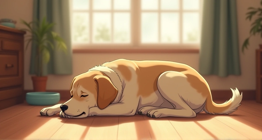犬が寝ている画像