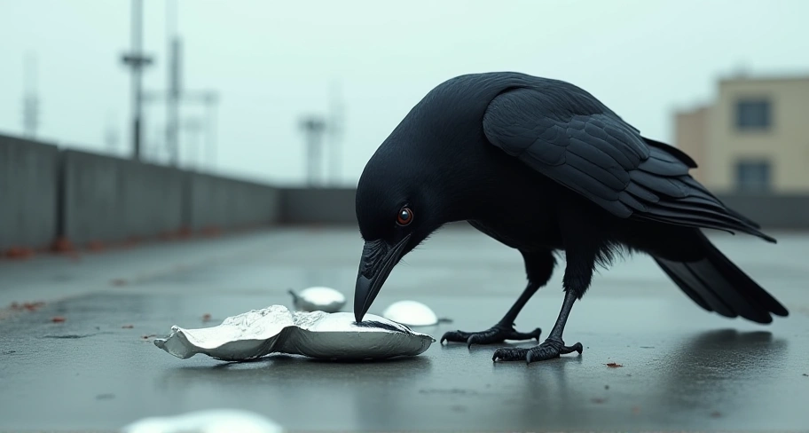 カラスは警戒心が強い