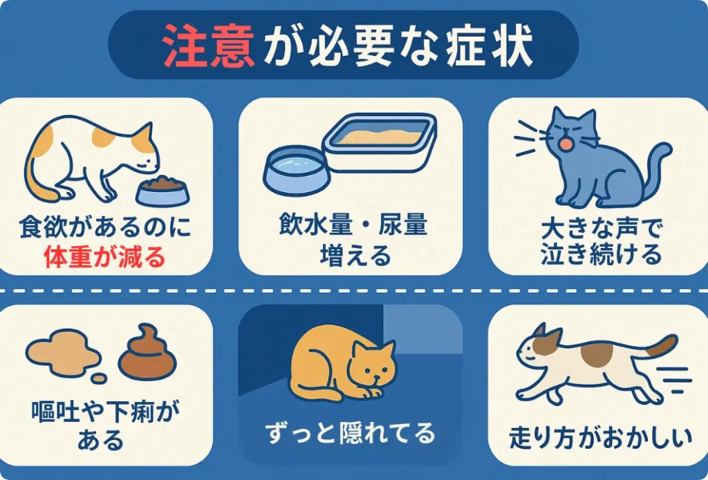 注意が必要な症状についての図解