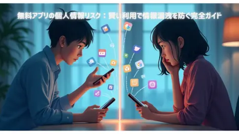 無料アプリの個人情報リスクのイメージ