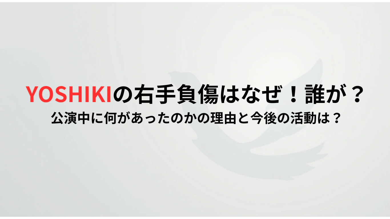 YOSHIKIの右手負傷はなぜ！誰が？-公演中に何があったのかの理由と今後の活動は？