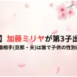 【祝】加藤ミリヤが第3子出産！結婚相手旦那・夫は誰で子供の性別は？