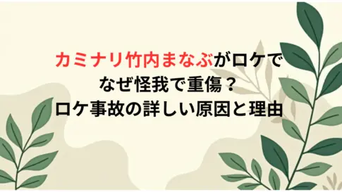 カミナリまなぶがロケで-なぜ怪我で重傷？-ロケ事故の詳しい原因と理由