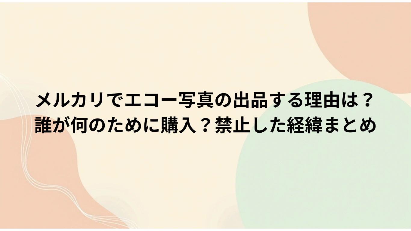 メルカリでエコー写真の出品する理由は？-誰が何のために購入？禁止した経緯まとめ