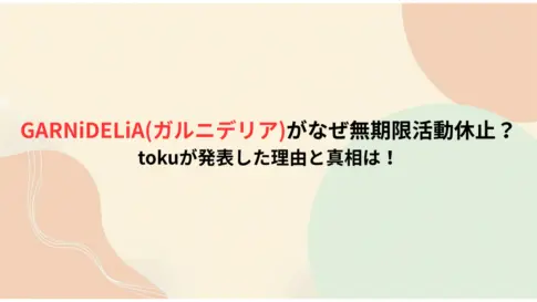 GARNiDELiAガルニデリアがなぜ無期限活動休止？tokuが発表した理由と真相は！