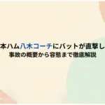 【なぜ】日本ハム八木コーチにバットが直撃した理由は？事故の概要から容態まで徹底解説