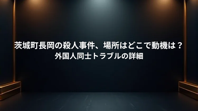 茨城町長岡の殺人事件、場所はどこで動機は？外国人同士トラブルの詳細
