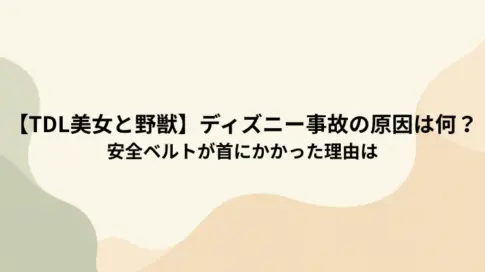 【TDL美女と野獣】ディズニー事故の原因は何？安全ベルトが首にかかった理由は