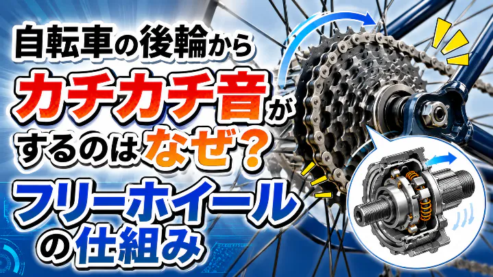 自転車の後輪からカチカチ音がする理由とフリーホイールの仕組みを解説する画像