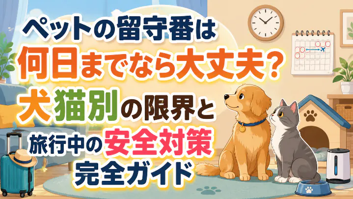 ペットの留守番は何日まで大丈夫か、犬猫別の限界と旅行中の安全対策を解説するアイキャッチ画像